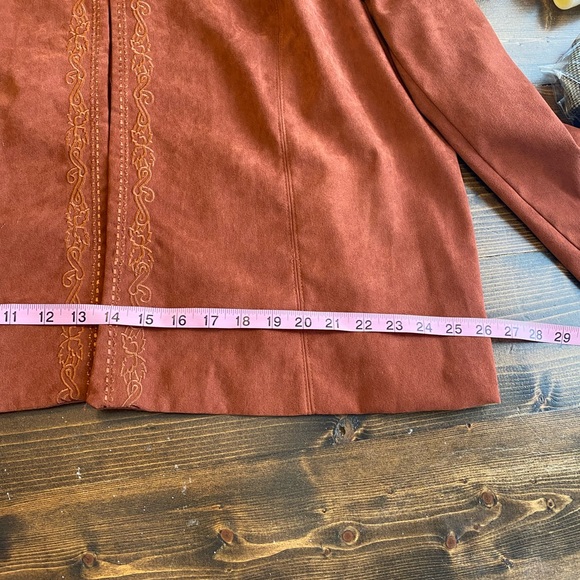 Vintage Jacket Blazer | Dark Orange Spice | Embroidered | Size 20W | Chic Boho - Picture 11 of 12